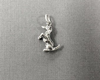 Dachshund Sterling Silver Charm, Dog charm, Doxie, Weiner charm, Pet charm, 3D charm Weenie Charm - 925 sterling silver Charm - SP505