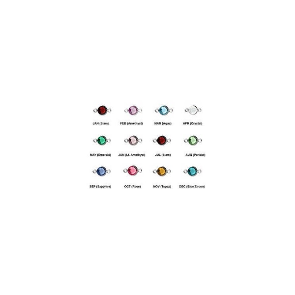 10 (New Smaller 4mm Stone) Swarovski® Birthstone Channel Links Silver Plated - Choose your COLOR   CLK4S-10