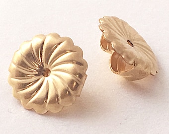 Gold-Filled Earring Back, 14k Gold-Filled Findings Gold Earring Back 1 Pair (2 Pc) 9.25mm, extra strong, Choose Quantity  - GF502