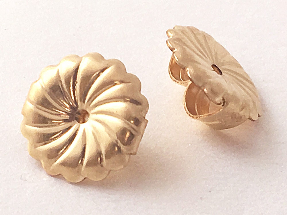 8-Pc. Set Earring Backs in White Plastic & 14K Gold - Yellow Gold