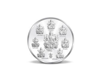 Ashtalakshmi Silver Coins 999 Pure Hallmarked Hindu Religous Coins