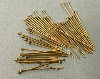 20Pc 1" 24 gauge 14K Gold Filled Headpins, 14K Gold-Filled headpins, Flat head, Choose Qty 20, 50, 100 or 250 Made in USA GF097