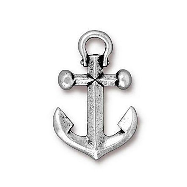 5 Pc Anchor Clasps Silver 27x18mm Silver Plated, Silver Anchor Clasp Men's maritime Bracelet TierraCast Charms - P2358SA