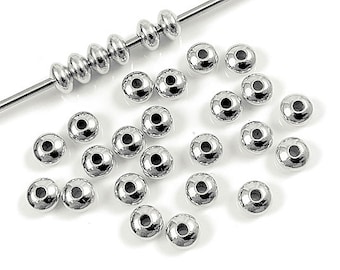 10 pc Sterling Silver Rondelle Beads 4.5mm, 1.25mm Hole Wholesale 925 Sterling Silver beads, Sterling Silver Rondelle Buy Bulk N Save SB605A