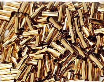14k Gold Filled Twist Tube Spacer Beads, 1mm diameter, 6mm, 8mm, 10mm, 14K Liquid Gold Beads, Morse Code Beads, Buy Bulk & Save