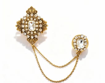 Men Sherwani Brooch, Formal Men Suit Jewelry, Vintage Style, Indian Desi Wedding Groom Jewelry, groomsmen gift, Men shaddi jewelry