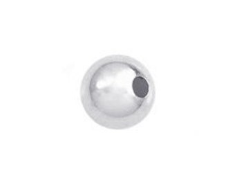 50 Pc 3mm Sterling Silver Large (1.3 mm) Hole Seamless Round Bead, 925 Sterling Silver, Choose Quantity - SB203A