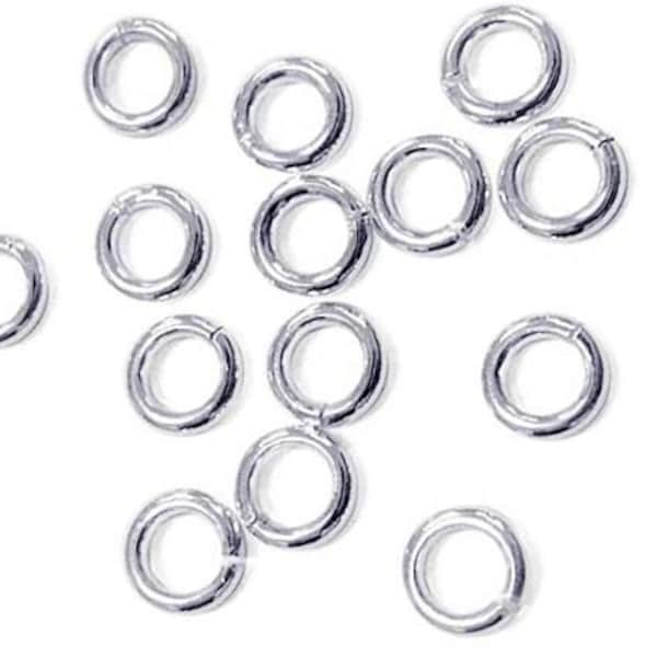 8mm Heavy Duty Open Jump Rings, 16 Gauge 925 Sterling Silver Jumprings .052" Wire, 8mm Open Jump Rings 1.27mm Thick Choose Quantity - SJROH8