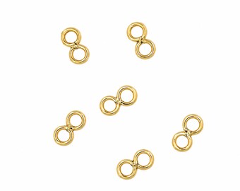 2 pc 14K Gold Filled figure 8 connectors double ring, Double Loop Jump ring  9 x 5mm Made in USA,  Choose Quantity - GF158L