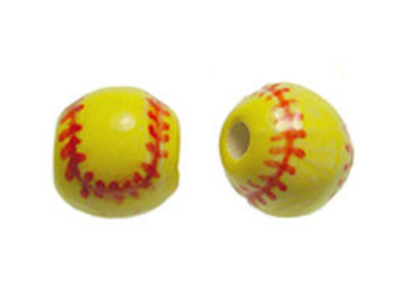 20pcs Softball Beads 11mm Ceramic Softball Sport Beadshand Etsy