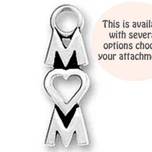 Mom Charm Sterling silver Heart Love for O Mothers Day Charm -SP913