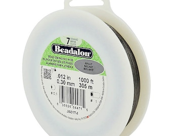 1000 Feet Beadalon 7 Strand Bead Stringing Wire Bright 0.012 Inch 0.30mm, 7 Strand Beadalon Wire 0.012" BRIGHT Stainless Steel - JW01T-8