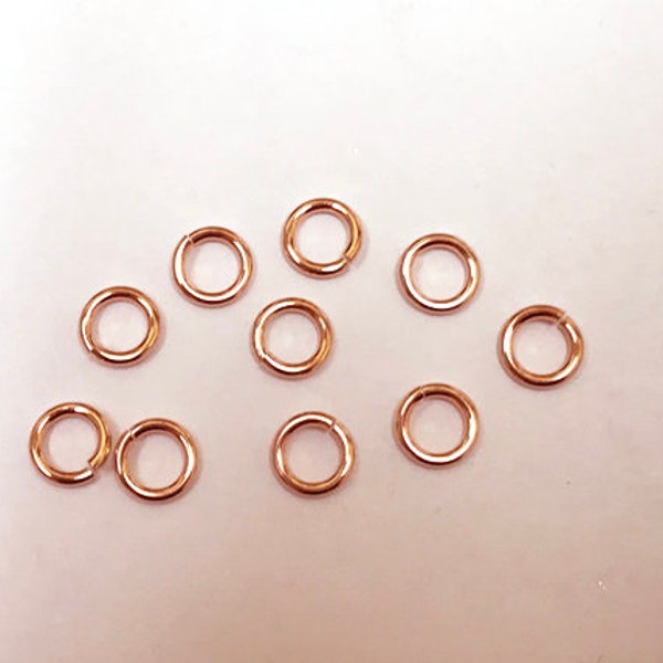 6mm 14K Rose Gold Filled Locking Jumprings, 14k Rose Gold filled Jumplocks, 18 ga, secure jump rings, bulk Choose qty, 6mm rose gold filled