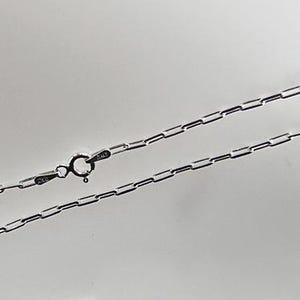 Sterling Silver Paper Clip Chain Necklace 18 Inch,  Dainty Sterling Silver Paper Clip Chain Necklace