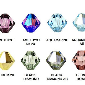 36 pcs Swarovski® or Preciosa 5328 Faceted Bicone Beads 6mm, Swarovski Crystal Beads, 5301 Crystal Bicone Beads 6mm, Choose Color