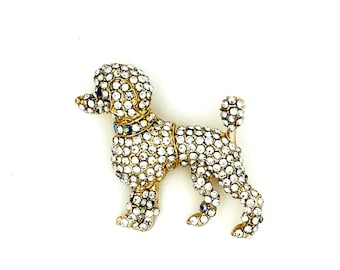 Dog Brooch, Dog Poodle Bling Rhinestone Dog Brooch, Rhinestone dog Pins, Dog Parent Jewelry, Gift for dog lovers, Paw Parent Jewelry