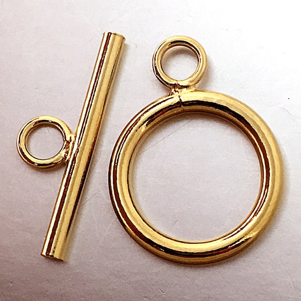 9mm Gold Filled Round Smooth Toggle Clasp, 1 set, 11.5mm Bar, Gold Filled Findings, 14K Gold filled toggles - TCG16-1P