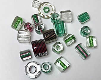 Lot of 38 Assorted ART GLASS BEADS Cane Furnace Blown Glass~38 Beads #2 Mix Lot of 38 Assorted ART GLASS BEADS Cane Furnace Blown Glass~38 Beads #2 Mix