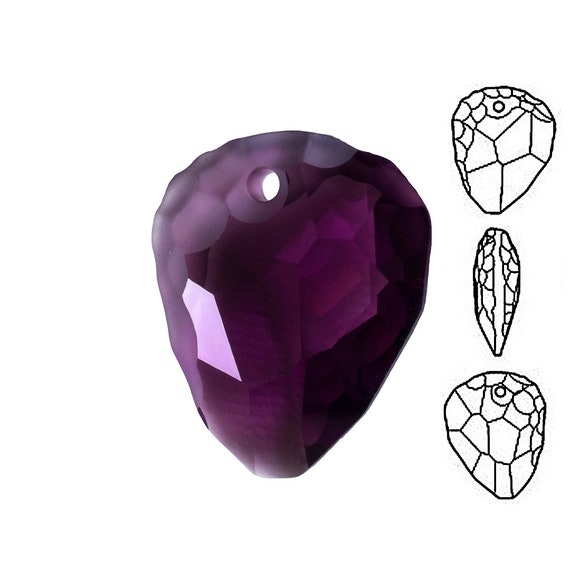 Swarovski® 6190 Rock Pendant 23mm Amethyst, Swarovski Crystal Pendants - 6190-23AMET