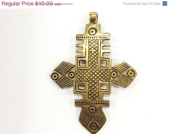 Extra Large Brass Ethiopian Cross Pendant  4 Inch approx - TP107C