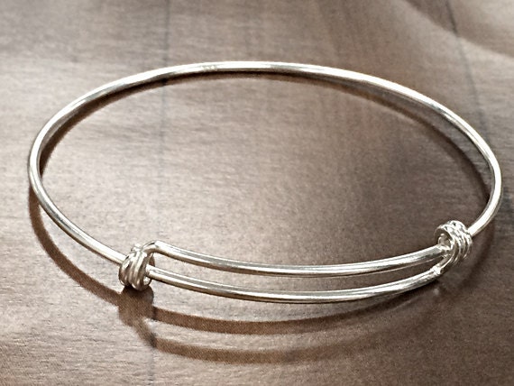 Adjustable Charm Bangle Bracelet Sterling Silver with 4 Free Sterling  Silver Jump Rings