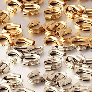 Cable Thimble 14k Gold Filled or Sterling Silver Wire Guard Protectors, 3 Sizes: 0.021&quot;, 0.031&quot;, 0.045&quot; Choose Qty 20 50 or 100 USA Made