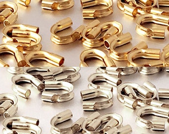 Guardacables de oro de 14 k o plata esterlina, 3 tamaños: 0,021", 0,031", 0,045". Cantidad a elegir: 20, 50 o 100. Fabricado en EE. UU.