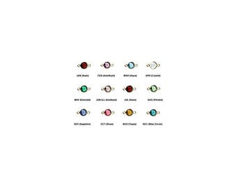 10  (New Smaller 4mm Stone) Swarovski® Birthstone Channel Links  Gold Plated - Choose your COLOR   CLK4G-XX10