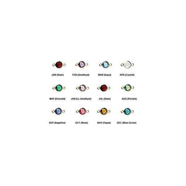 10  (New Smaller 4mm Stone) Swarovski® Birthstone Channel Links  Gold Plated - Choose your COLOR   CLK4G-XX10