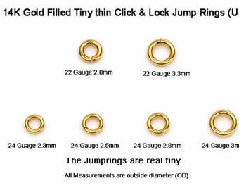 14k Gold-Filled Tiny Jump rings (2.3- 3.3mm) 22/24 Gg open jump-rings Permanent jewelry Gold Filled jump rings Findings