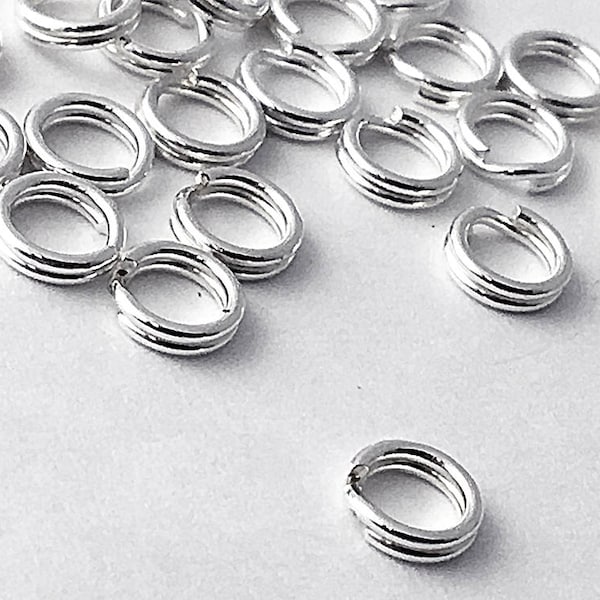 10 Pcs 5mm Sterling Silver Split Rings, Round Heavy Duty Stronger Heavy Duty Split Ring, Stamped 925 Sterling Silver Findings  - SF155HD