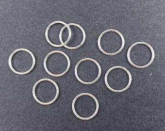 4 pc Sterling Silver 12mm Jump Rings, 18 Gauge, CLOSED .039, 1mm 18GA thick jumprings, wholesale Choose Quantity - SJRC12