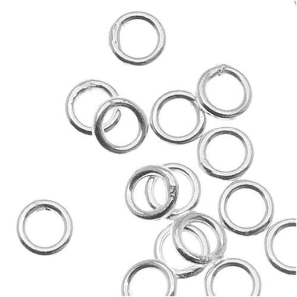 Sterling Silver 4mm Jump Rings, 22 Gauge, CLOSED .025, 0.64mm 22GA thick jumprings, wholesale 25, 50, 100, Choose Quantity - SJRC4-2