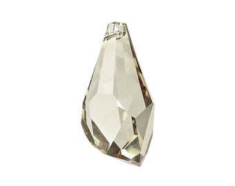 Swarovski® 6015 Polygon Drops Pendant 17mm Crystal Silver Shade, Swarovski Crystal Pendants, Swarovski Crystal Silver Shade - 6015-17CLss