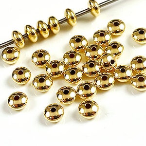 10 pc 14K Gold Filled Rondelle Beads 4.4mm, 1mm Hole Wholesale 14K Gold Filled beads, Gold-Filled Rondelle 14/20Kt Buy Bulk N Save GB605A