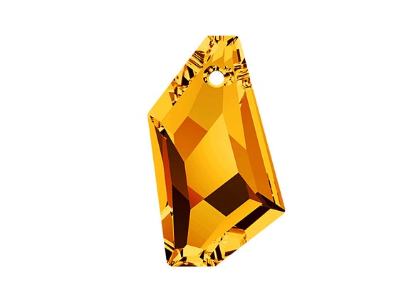 Swarovski® 6670 De-art Pendant 18mm Topaz, Swarovski Crystal