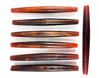 4" Natural Amber Horn Hairpipe Beads, 4 inch Natural bone & horn hair pipes Tribal, Handmade Indian Jewelry Supply Choose qty 4, 10, 20, 100