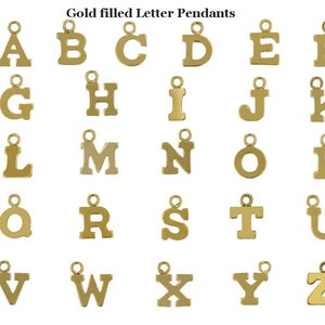 14K Gold Filled Letter Charms, Gold Initial charms, Gold alphabet charms, Personalized charms, Gold Block letter charms,  Small Dainty