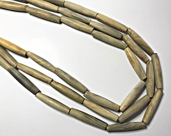 25 1.5" Natural Burnt Horn Hairpipe Beads, Natural bone and horn hair pipes Tribal, Handmade Indian Jewerly Supply Choose qty 25, 50, 100