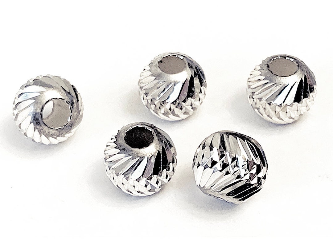 4 Pcs Sterling Silver Laser Cut Beads 8mm Round 8mm Laser Cut Etsy