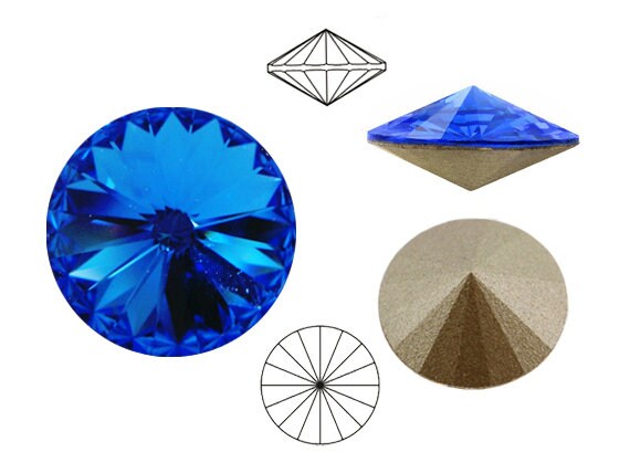 4 Pcs Swarovski® 1122 Rivoli Stone Crystal Foiled 14mm, NO Hole
