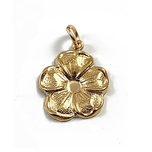 14K Gold Filled Flower charms, Gold Flower charms, dainty lightweight, 14mm x 11mm, Choose quantity - GFP142