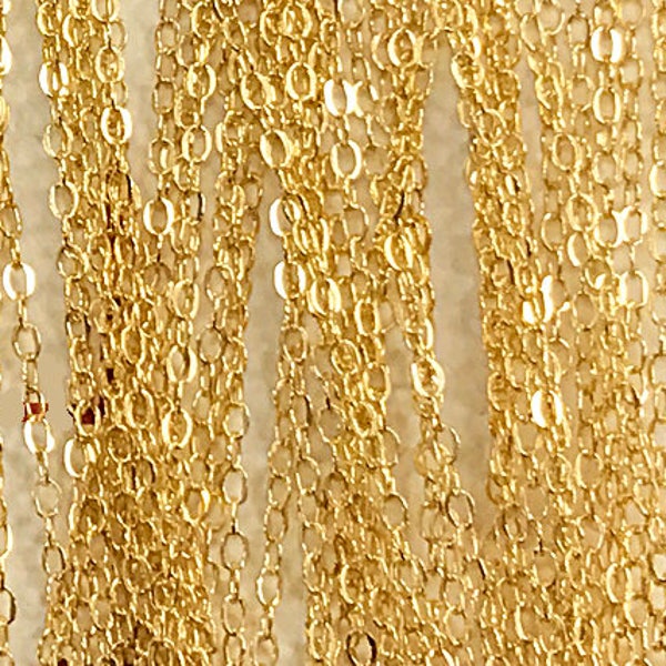 12K Gold Filled Chain Flat Cable 1.5mm, Gold Filled Chain, pre-cut Lengths Wholesale - Gold Filled Cable Chains -  GC300