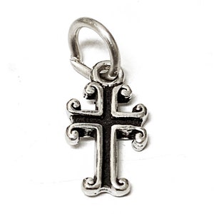 Sterling Silver Cross Charm 11x6mm, silver Cross Charms, .925 Sterling Silver Charms, religious charm, christian charm, Cross charms - SP823