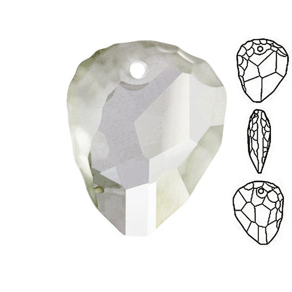 Swarovski® 6190 Rock Pendant 23mm Crystal Silver Shade, Swarovski Crystal Pendants - 6190-23CLss