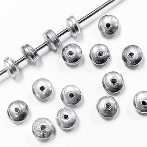 10 pcs Sterling Silver Saucer Beads 4x3mm, Wholesale Sterling Silver beads, 4x3mm Sterling Silver Saucer Beads - SB944
