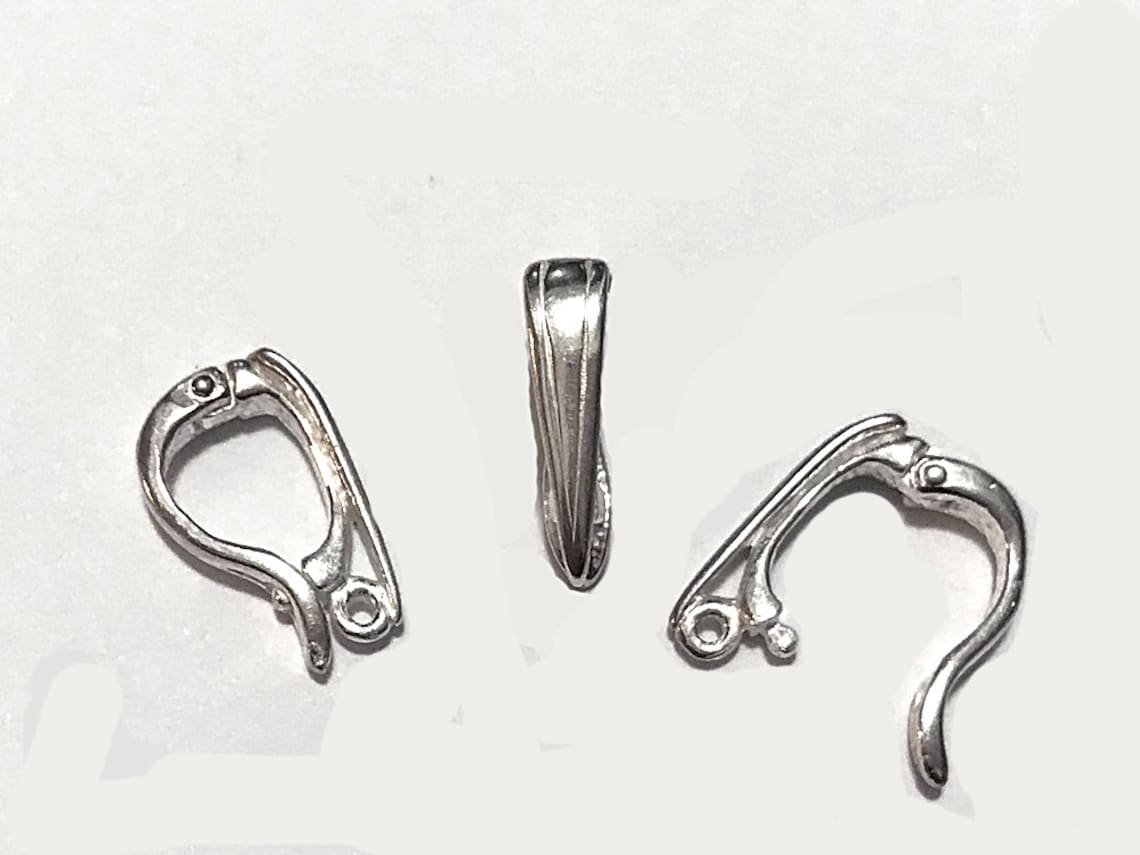 Snap on Bails Clip on Pendant Bail Sterling Silver Snap on Etsy