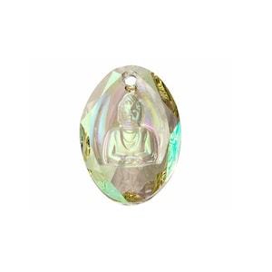 Swarovski Buddha Pendant 28mm Crystal Luminous Green  Yoga, Buddhism,  Meditation - 6871-28CLlug