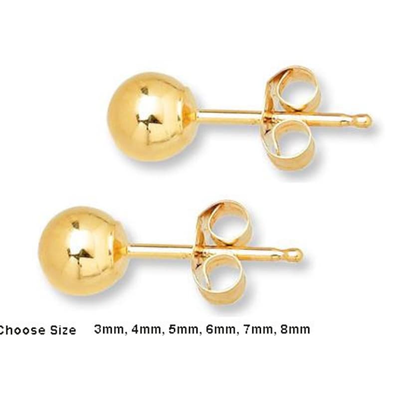 14k Gold Ball Earrings Etsy — free download