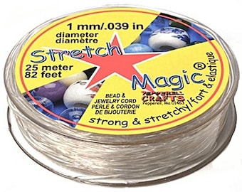 Stretchy Cord 1mm 25 meter, Clear, Stretch Magic 25 meter 1mm clear stretchy Elastic Cord, Stretchy Cord for jewelry- SMJ2501